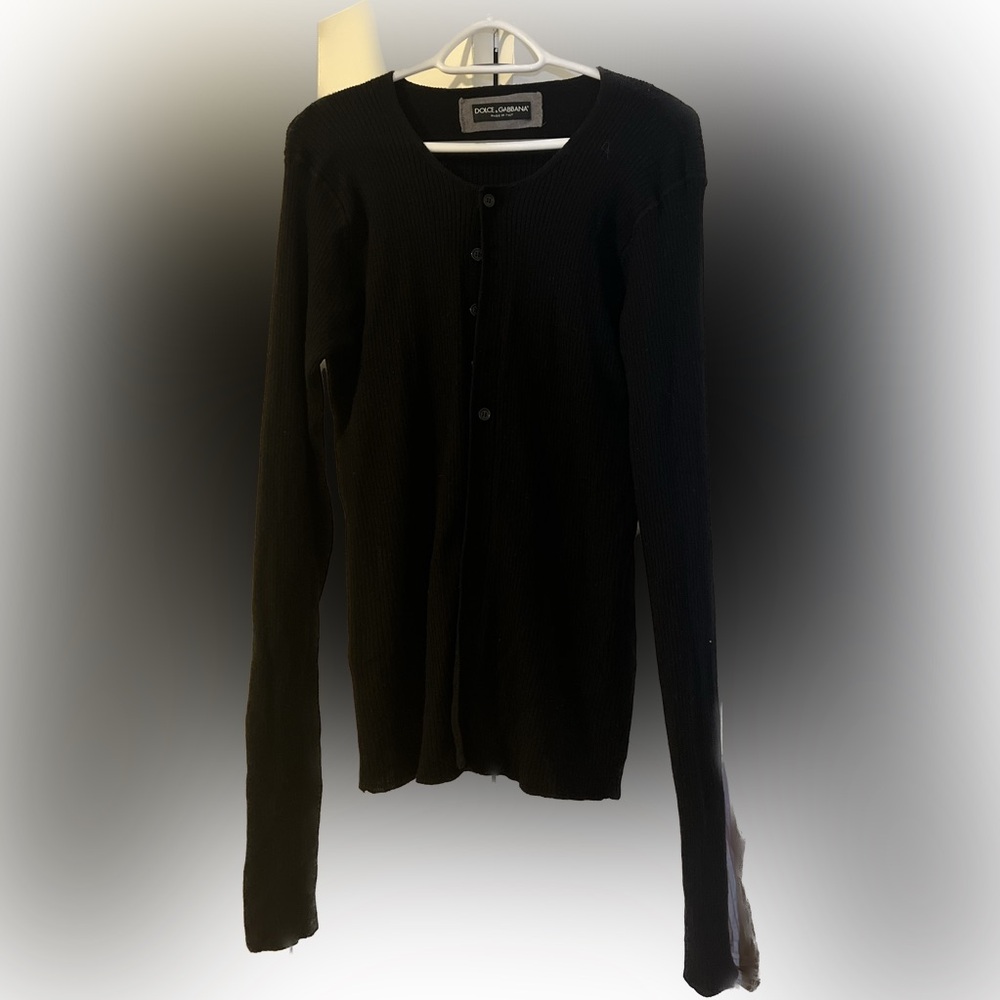 Dolce&Gabbana 100% virgin wool men Cardigen black OS